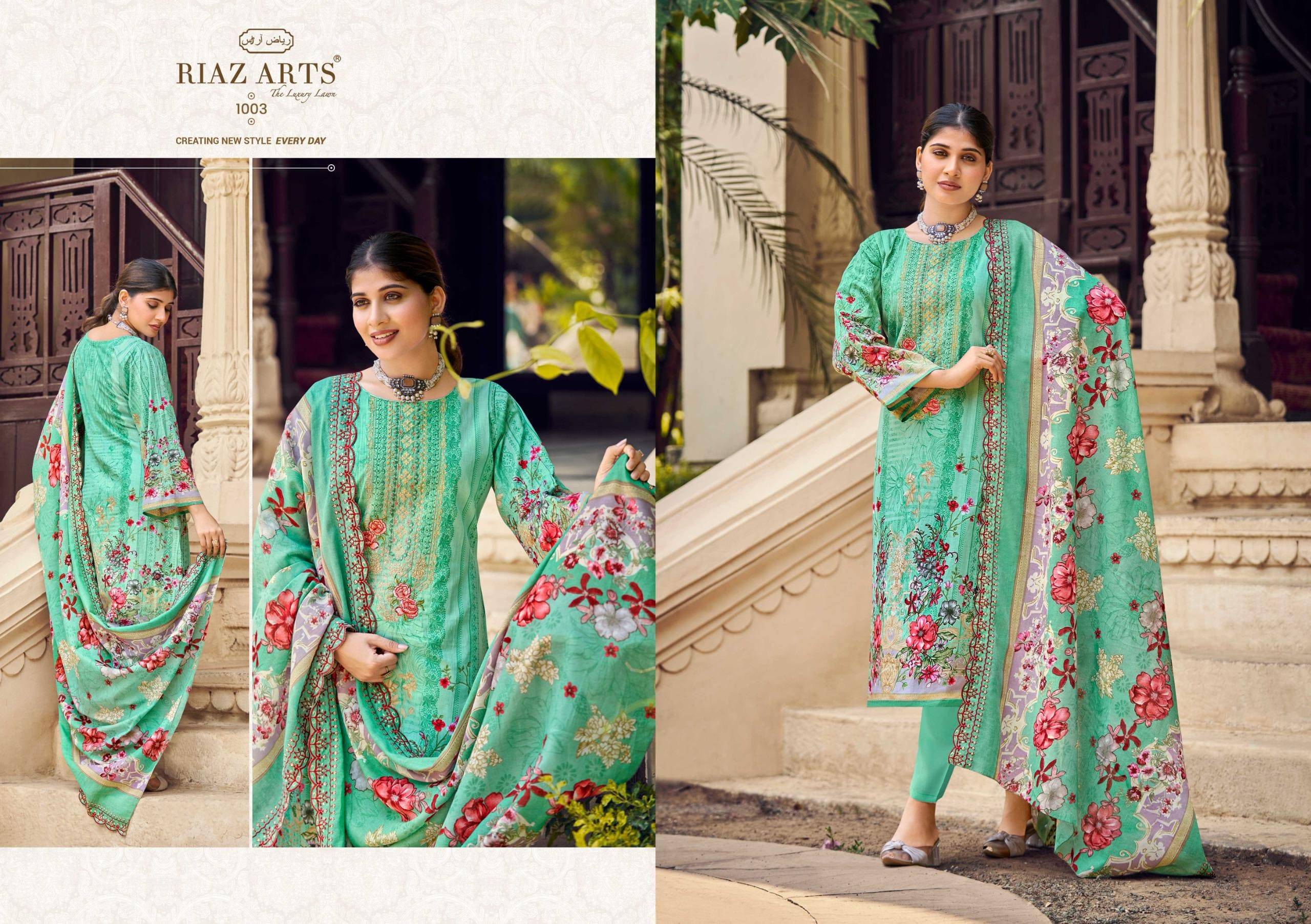 BIN SAEED V15 BY RIAZ ARTS 1001 TO 1006 Series Beautiful Festive Suits Stylish Fancy Colorful Casual Wear & Ethnic Wear Cotton Cambric Lawn Print Dresses At Wholesale Price